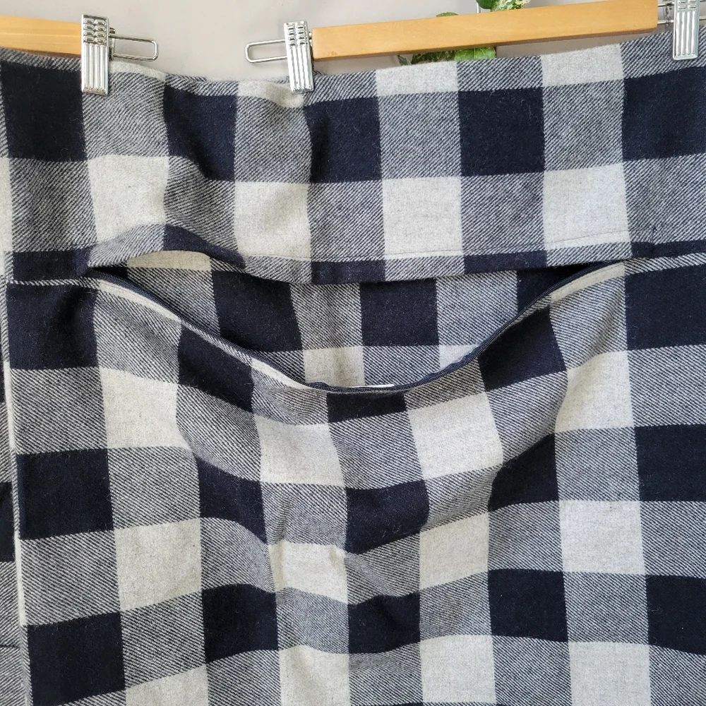 2 Alder &‎ Tweed Wool Buffalo Check Pillow Covers Blue Gray 22